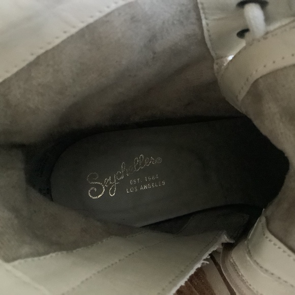 Seychelles Irresistible Cream Leather Lace Up Combat Boots Size 9,5 NWOT - Picture 8 of 10